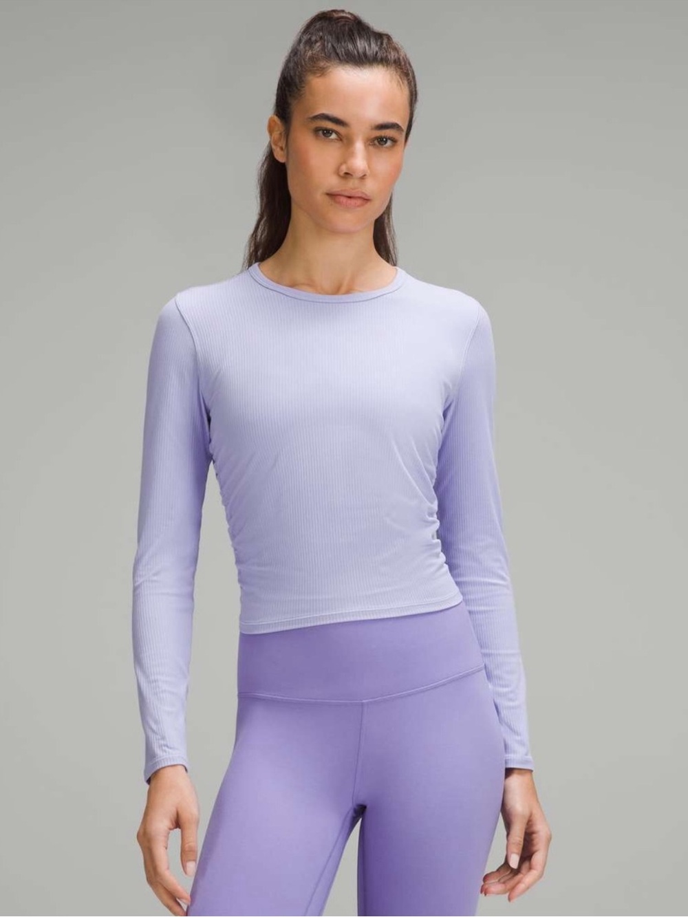Lululemon All It Takes Ribbed Nulu Long Sleeve Shirt Lilac Smoke